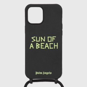 NEW $120 AUTHENTIC PALM ANGELS BLACK SUN OF A BEACH IPHONE 12 MINI NECK CASE